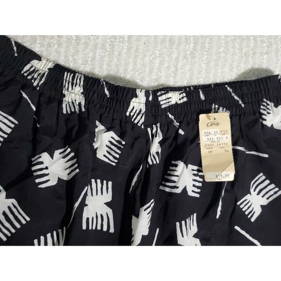 Vintage Chaus LG Black White Elastic Waist Lounge Leisurewear Lightweight Pants - Picture 2 of 8